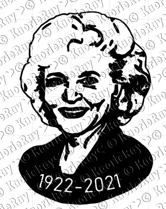 Betty White Vinyl decal windows, cars, laptops, mugs, cups & walls | Multiple patterns